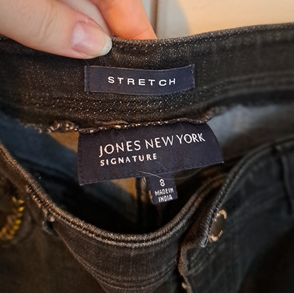 Jones New York Black Denim Sz 8 - Picture 3 of 6
